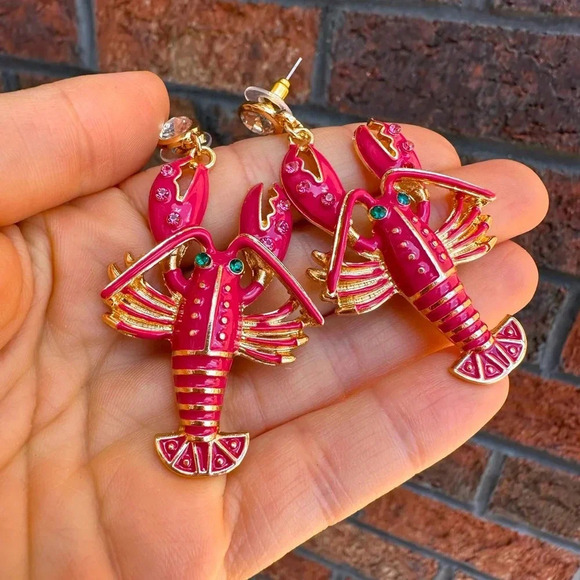 Anthro Lovely Lobster Earrings - Picture 5 of 9